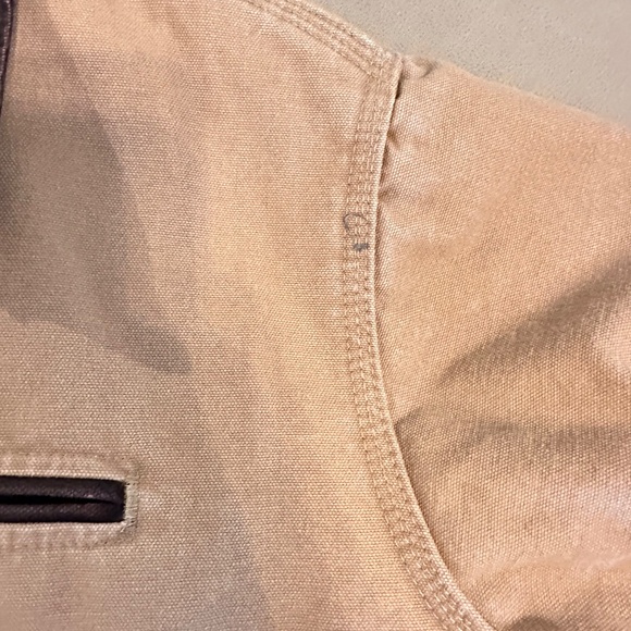 Carhartt Tan Utility Jacket with Brown Collar - Picture 7 of 8